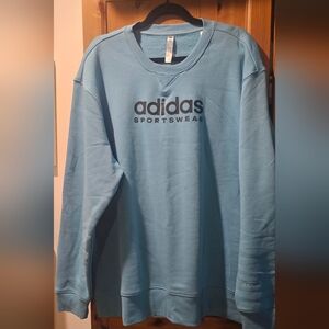 Adidas Men's Light Blue Crewneck Sweater